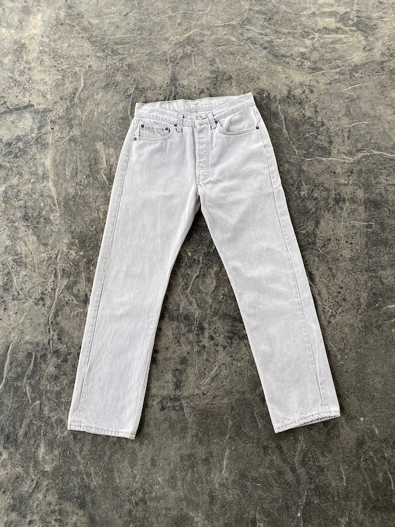 80s Levi’s 501 Jeans Gray Vintage 31 X 29 - image 3
