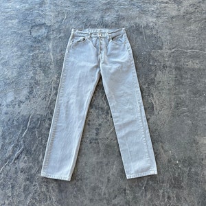 Levi’s 501 Button Fly Mid Rise Straight Leg Jeans Overdyed Cool Gray Y2K Vintage 34 X 33
