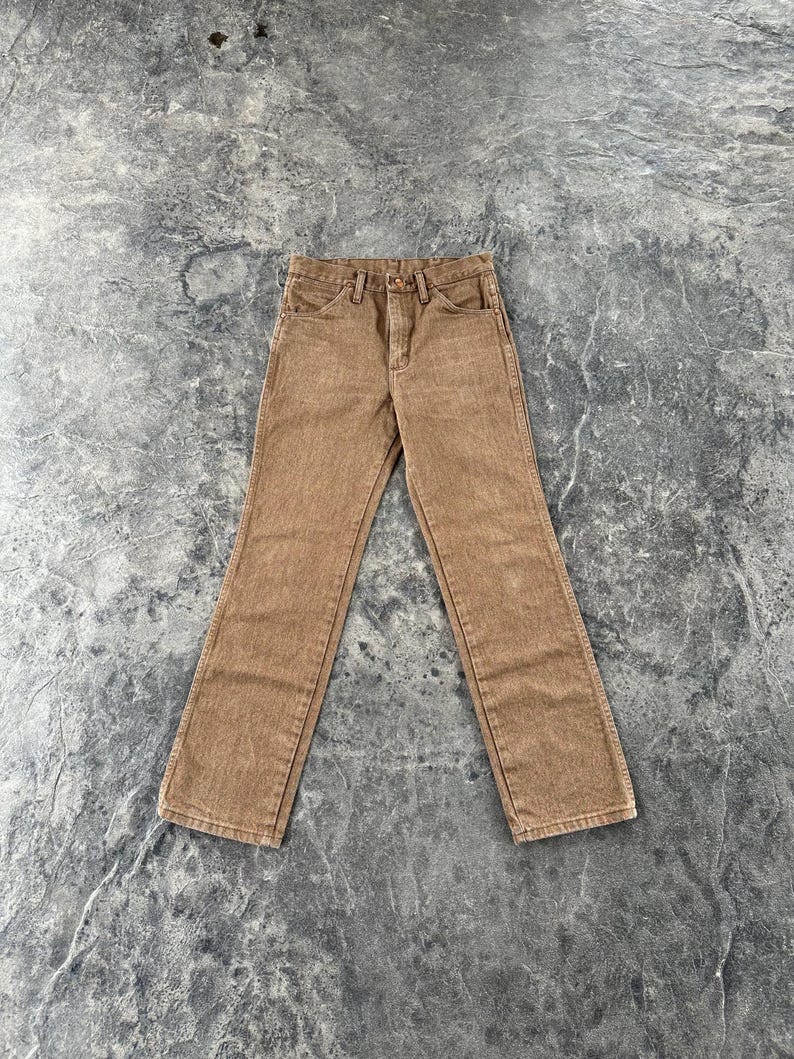 Wrangler Western Mid Rise Straight Leg Jeans Brown 90s Vintage 29 X 30 image 1