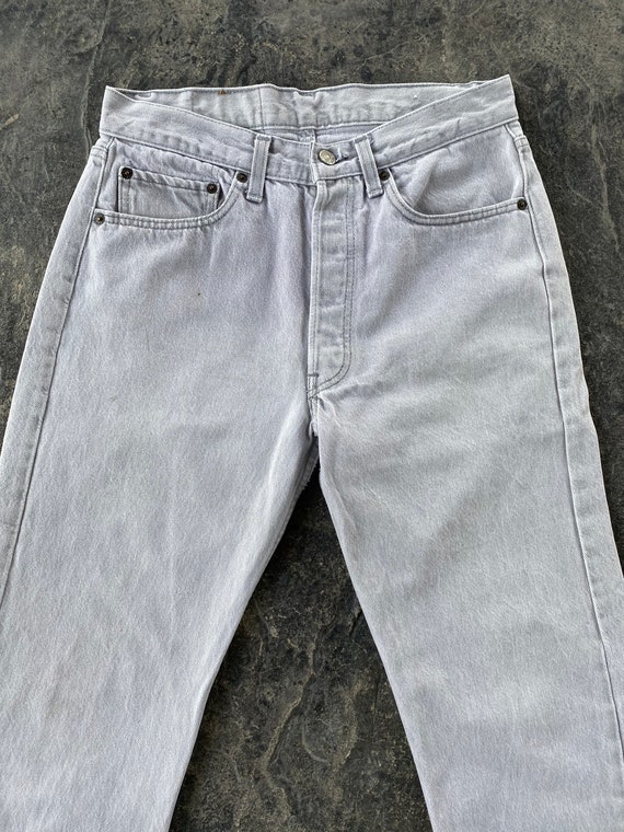 80s Levi’s 501 Jeans Gray Vintage 31 X 29 - image 5