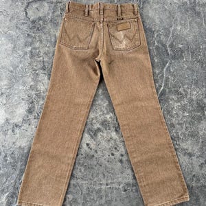 Wrangler Western Mid Rise Straight Leg Jeans Brown 90s Vintage 29 X 30 image 2