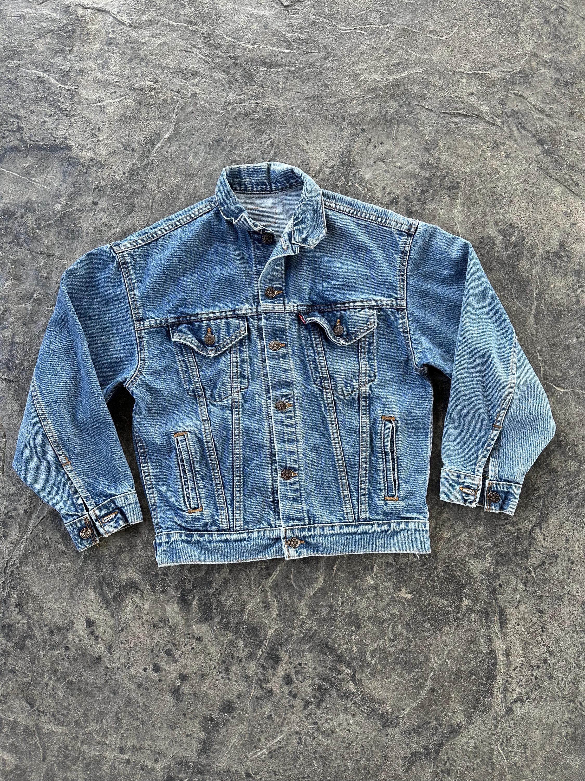 Levi's Type 3 Denim Jean Medium Wash Trucker Jacket Faded Blue 80s