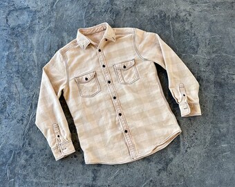 Big Mac Long Sleeve Hickory Stripe Half Zip Work Shirt Blue and