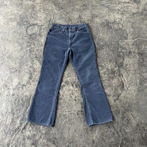 LEVI’S / 70's 646 flare corduroy pants Levi's 646 Bell Bottom Flare Corduroy Pants Navy Blue 70s Vintage