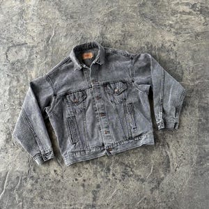 Levi’s Type 3 Denim Jean Trucker Jacket Faded Black 80s Vintage Large