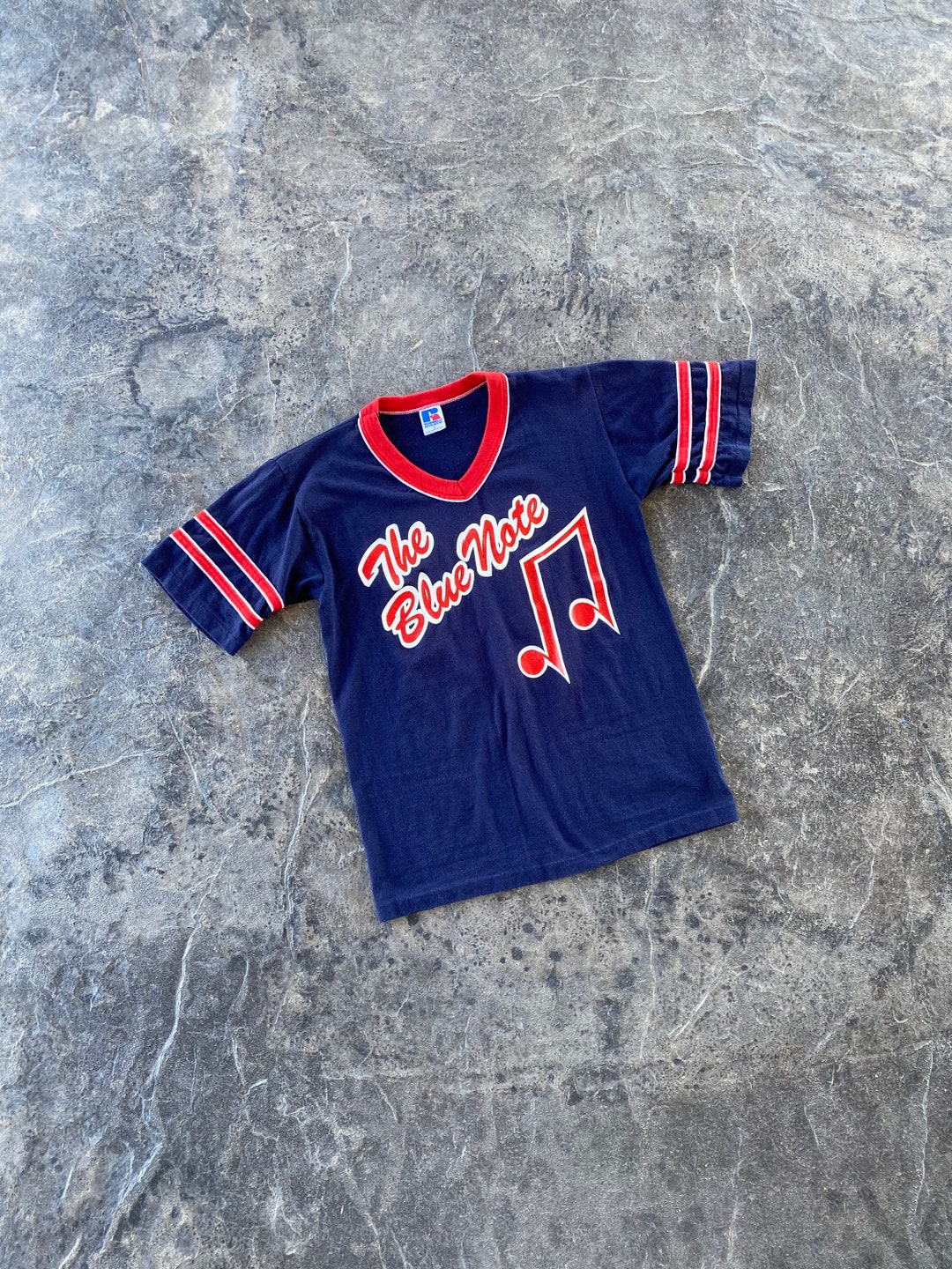80s Russell Athletic V Neck the Blue Note Softball League Club Etsy