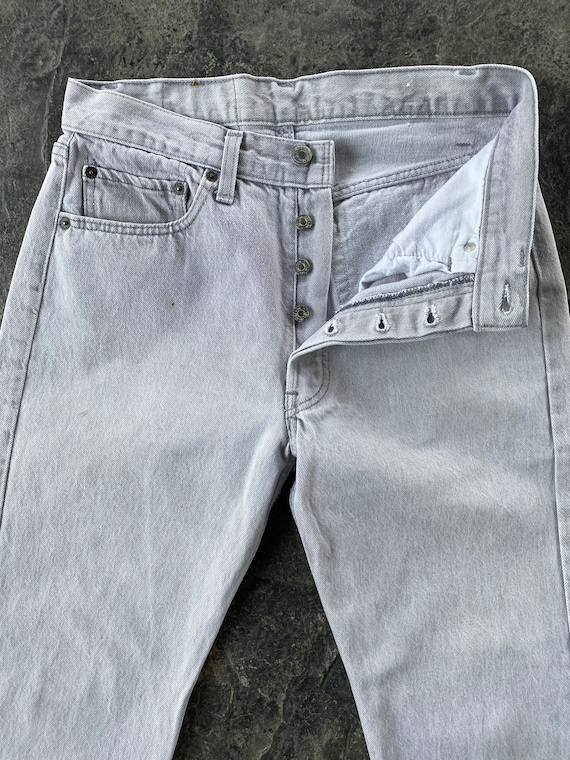 80s Levi’s 501 Jeans Gray Vintage 31 X 29 - image 2