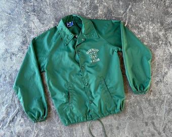 Starr Valley 4-H Club Single Layer Champion Windbreaker Forest Green 80s Vintage Small