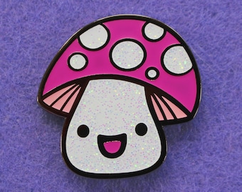 Mushroom Enamel Pin: Spring Jacket Lapel Pin