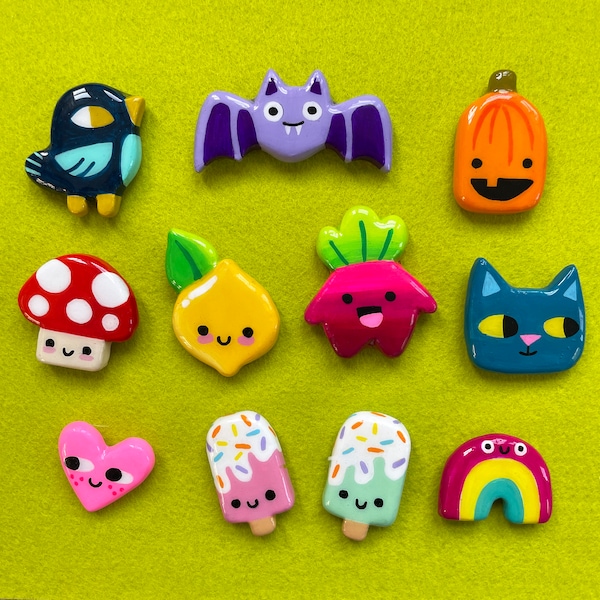 Polymer Clay Pins Etsy