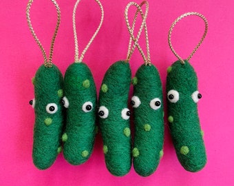 Felt Christmas Pickle Ornament: Handmade Wool Decoration