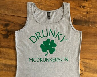 Saint Patricks Day Tank Top Women/'s Racerback TANK TOP Paddy/'s Day Tank Top St Patricks Day Top Lucky HORSESHOE Shamrock Clover Tank Top