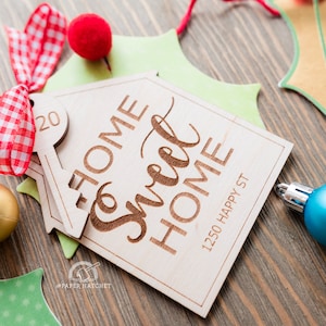 2024 Laser SVG Cut File, House Ornament Blank, SVG Ornament Christmas Home Sweet Home, Ornament Christmas New Home, Glowforge digital file image 2