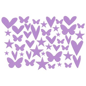Kingston Crafts Chipboard Embellishments 45 pieces Lilac