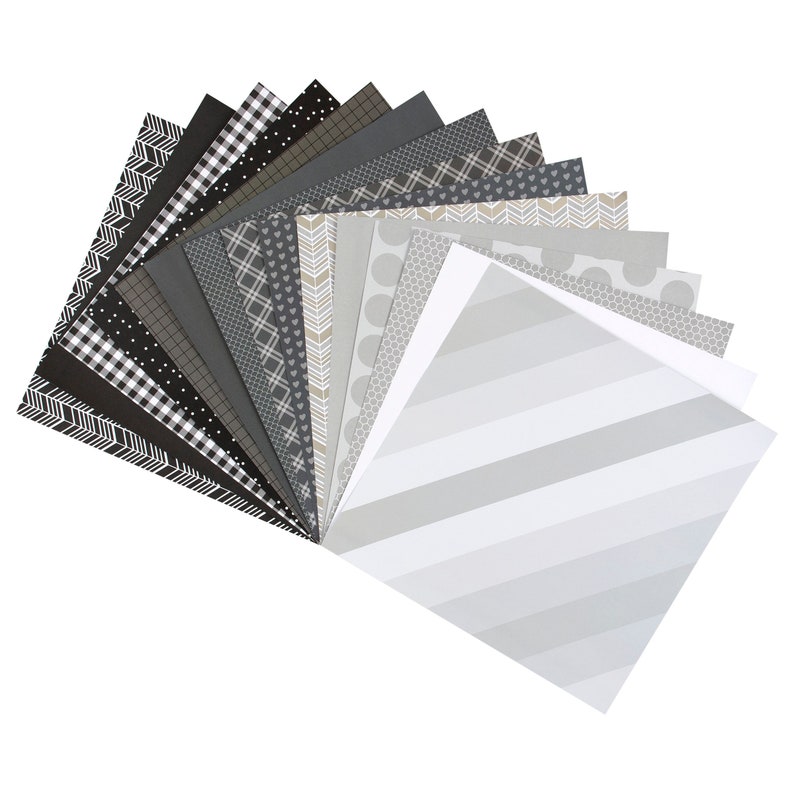 Kingston Crafts Bloc de papel blanco y negro de 12 x 12 60 hojas imagen 1