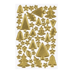 Kingston Crafts Christmas Adhesive Chipboard Gold Foil