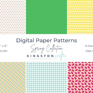 Kingston Crafts 12x12 Digital Paper Patterns Spring image 1