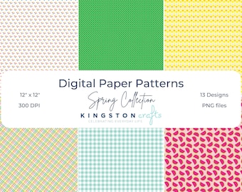 Kingston Crafts 12x12 Digital Paper Patterns - Spring