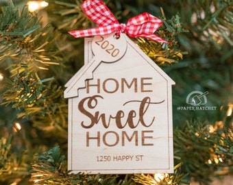 Laser Engraved Home Sweet Home Christmas Ornament