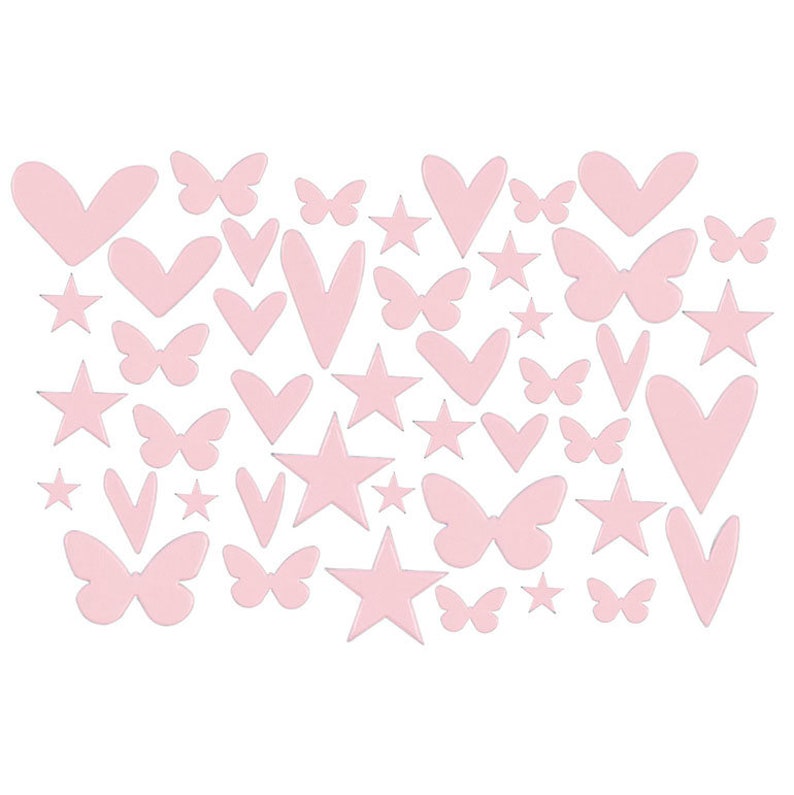 Kingston Crafts Chipboard Embellishments 45 pieces Light Pink