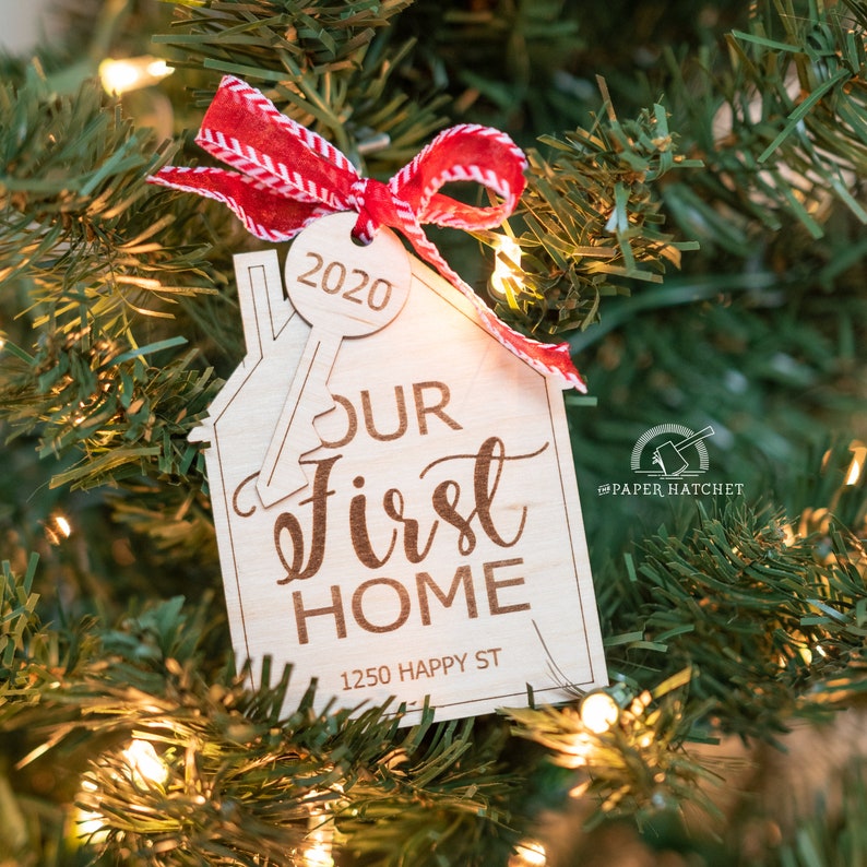 Laser Engraved Our First Home Christmas Ornament image 1