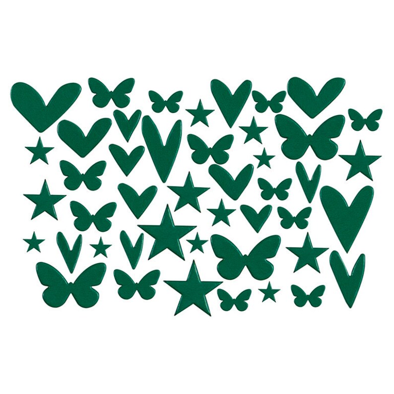 Kingston Crafts Chipboard Embellishments 45 pieces Dark Green