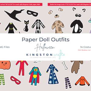 Kingston Crafts Digital Paper Doll Costumes Halloween image 1