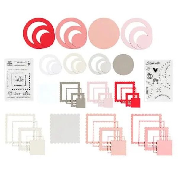 Kingston Crafts Stamps with Circle and Square Chipboard Frames