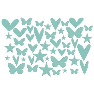 Kingston Crafts Chipboard Embellishments 45 pieces Light Blue