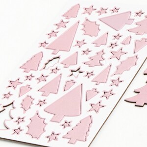Kingston Crafts Christmas Adhesive Chipboard Pink