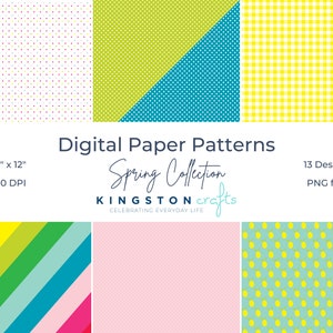 Kingston Crafts 12x12 Digital Paper Patterns Spring image 2