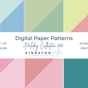 Patrones de papel digital Kingston Crafts 12x12 Vacaciones 2023 imagen 2