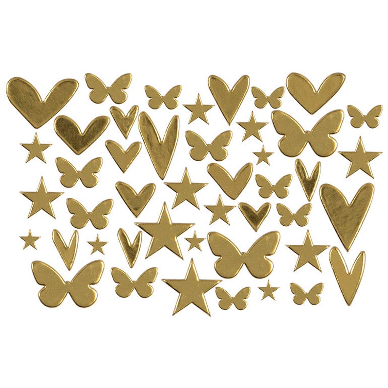 Kingston Crafts Chipboard Embellishments 45 pieces Gold