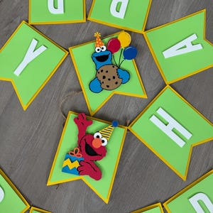 Sesame Street Birthday Banner | Personalized Party Decor | Elmo, Cookie Monster Party | Elmo Birthday | Sesame Street Themed Birthday
