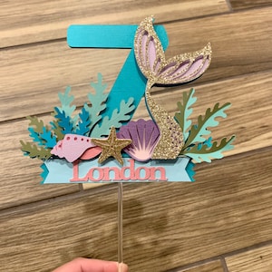 Mermaid Cake Topper Mermaid Birthday Mermaid Party Decor Mermaid Prop Mermaid Decorations Under The Sea Cake Topper Mermaid Tail Cake Topper