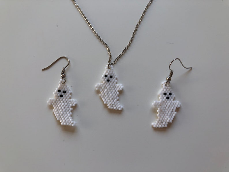Ghost Earrings Casper Earrings Ghost Necklace Halloween Etsy
