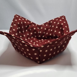 Red and Cream Stars Microwavable Bowl Cozy