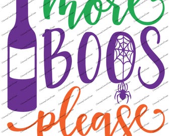 Digital Halloween More Boos Please Monogram Cuttable Decal SVG, JPG, PNG, Pdf, Silhouette Studio Cut File