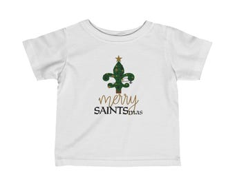 Christmas Merry SAINTSmas New Orleans Louisiana Toddler Fine Jersey Tee Shirt