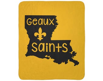 Louisiana - Geaux New Orleans Saints Football Louisiana - Fleece Sherpa Blanket