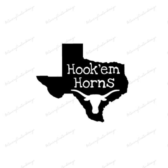 Digital Texas Hook'em Horns Monogram Cuttable Decal SVG Etsy