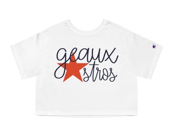 Houston Texas Baseball - Geaux Stros - Champion Women's Cropped Crop Top T-Shirt