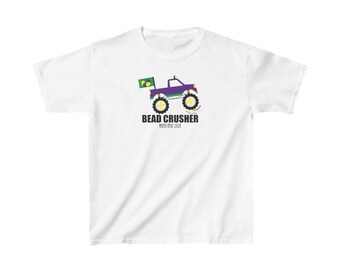 Mardi Gras Bead Crusher New Orleans Louisiana Kids Youth Heavy Cotton™ Tee Shirt
