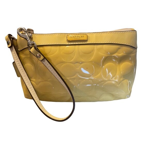 Coach yellow wristlet sales