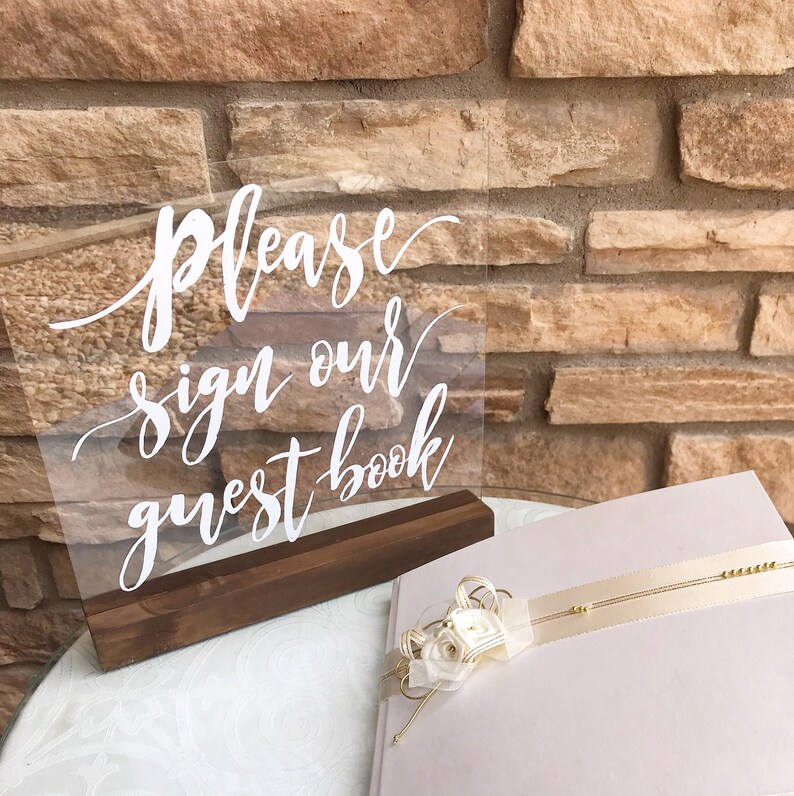 Wedding Guest Book Sign Acrylic Guest Book Reception Sign Etsy UK