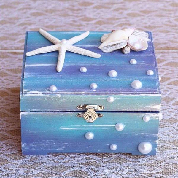 Mermaid box, beach box, trinket box