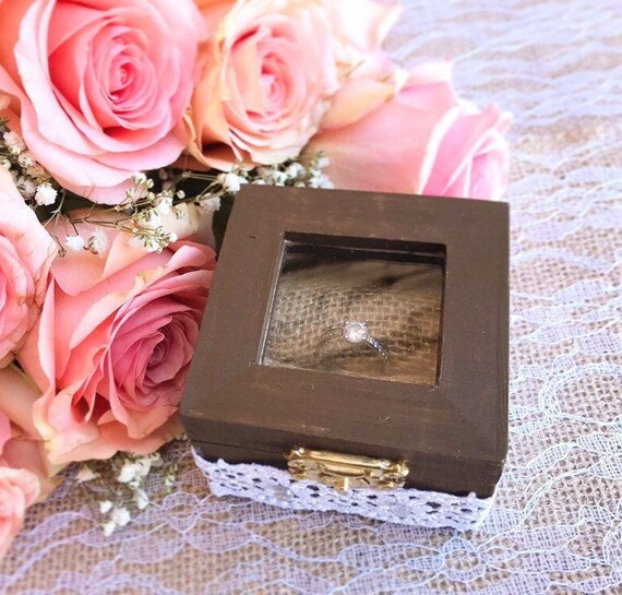 Wedding ring box for ceremony wedding ring bearer pillow | Etsy