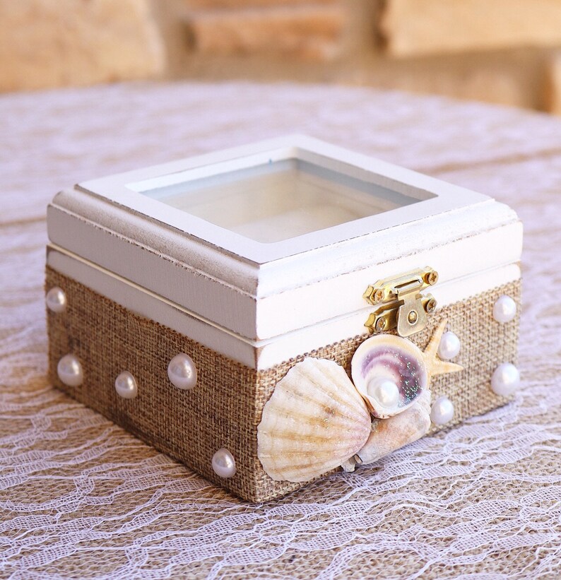 Beach wedding ring box ring bearer pillow Etsy