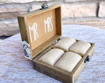 RUSTIC Wedding ring box for ceremony, Engagement ring box