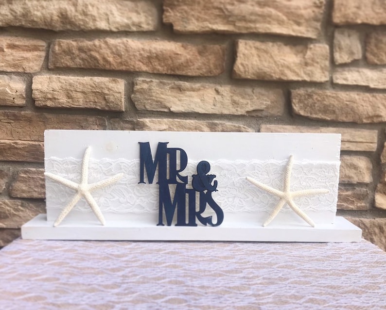 Mr and Mrs wood sign for beach wedding beach decor for sweetheart table